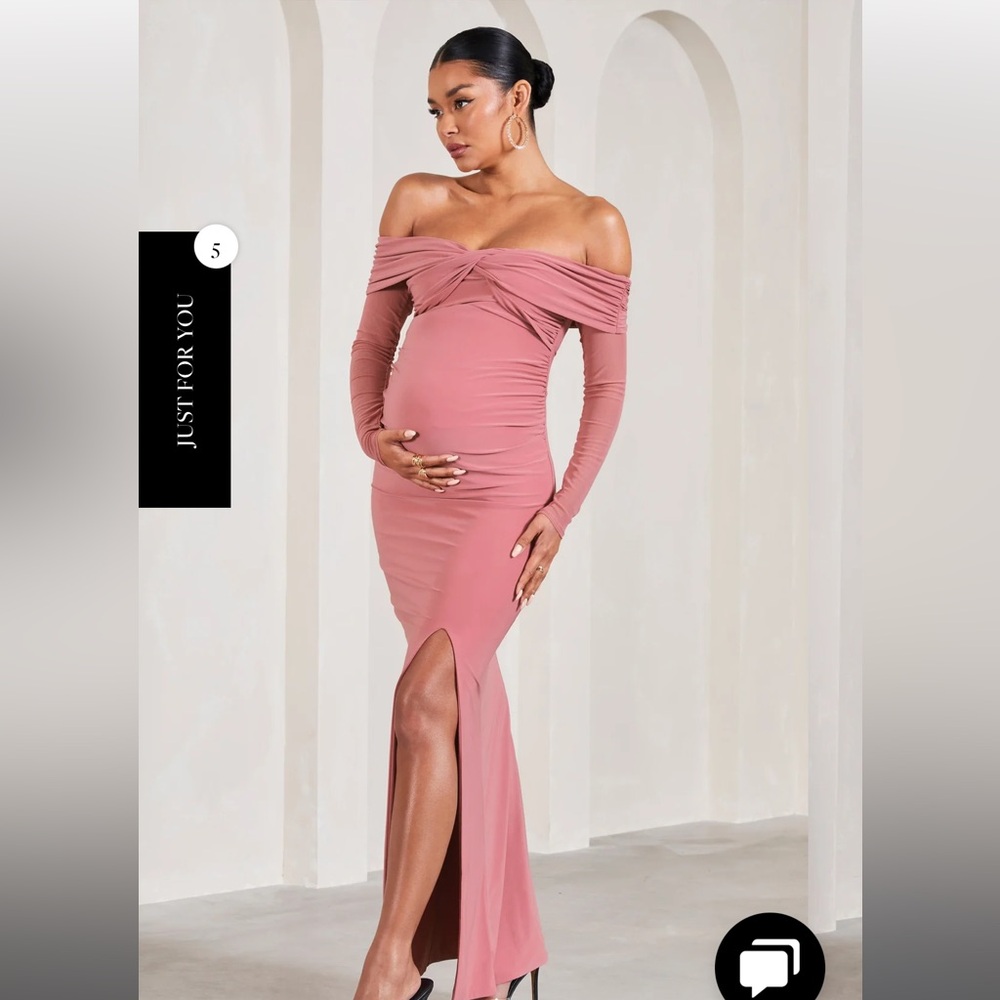 NWT Club L London Elsie Maternity Dress (blush pink)